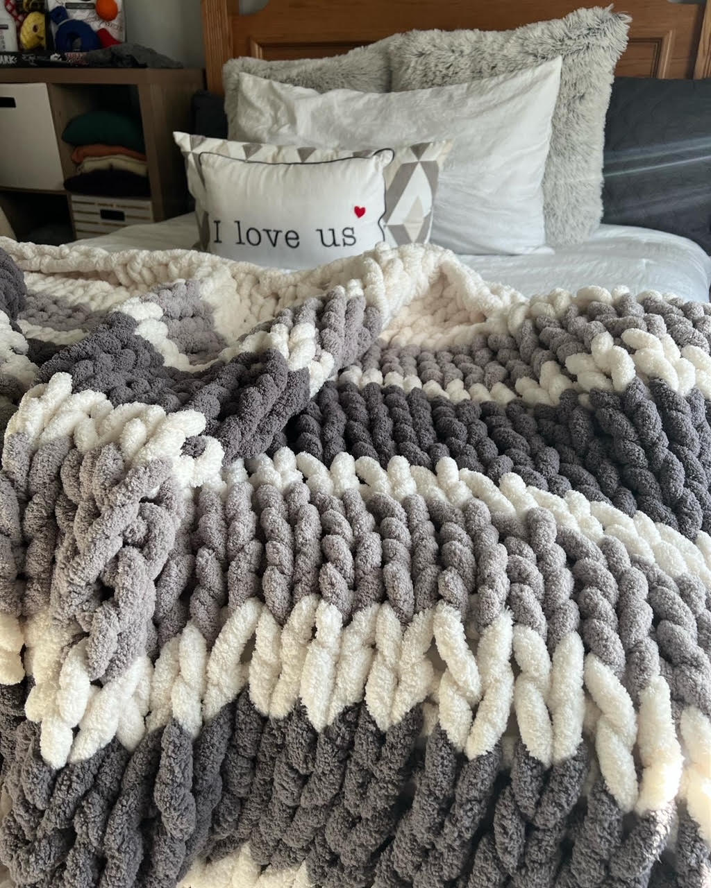 Chunky Knit Blanket, Handmade Custom Chunky Blanket, Hand Kn
